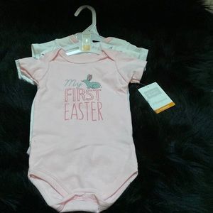 Three piece baby girl onesies